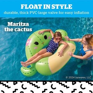 Maritza the Cactus Inflatable Pool Float - Green and Cream